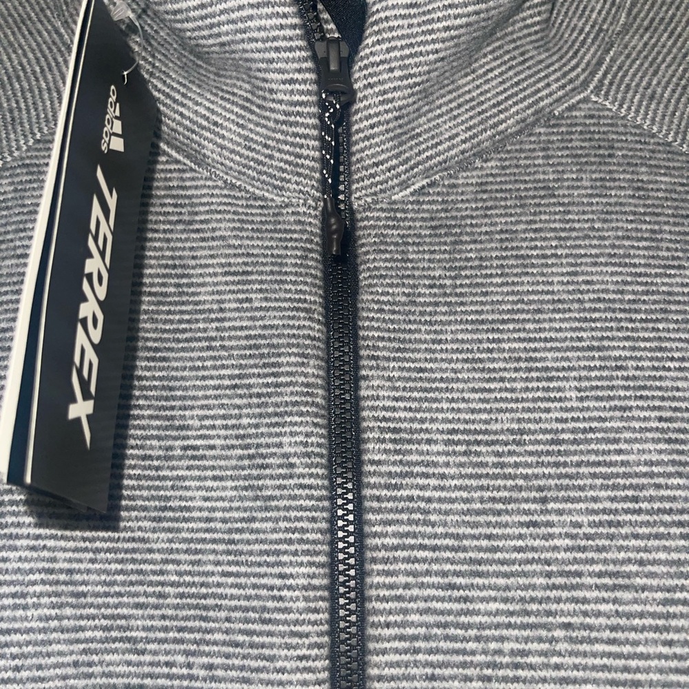 Adidas Terrex Fleece Jacket Mens Large Gray Full Zip Mock Neck Climawarm